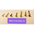 2x1/2" Brass Plated Pan Phillips Wood Screw...12pcs
